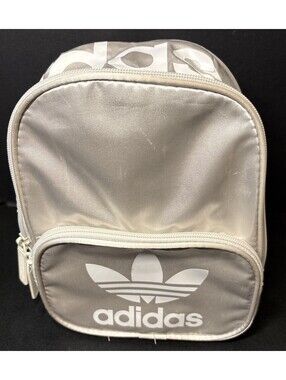 VTG Adidas Originals Santiago 10" Ice Silver Color Mini Backpack Book Bag Clean